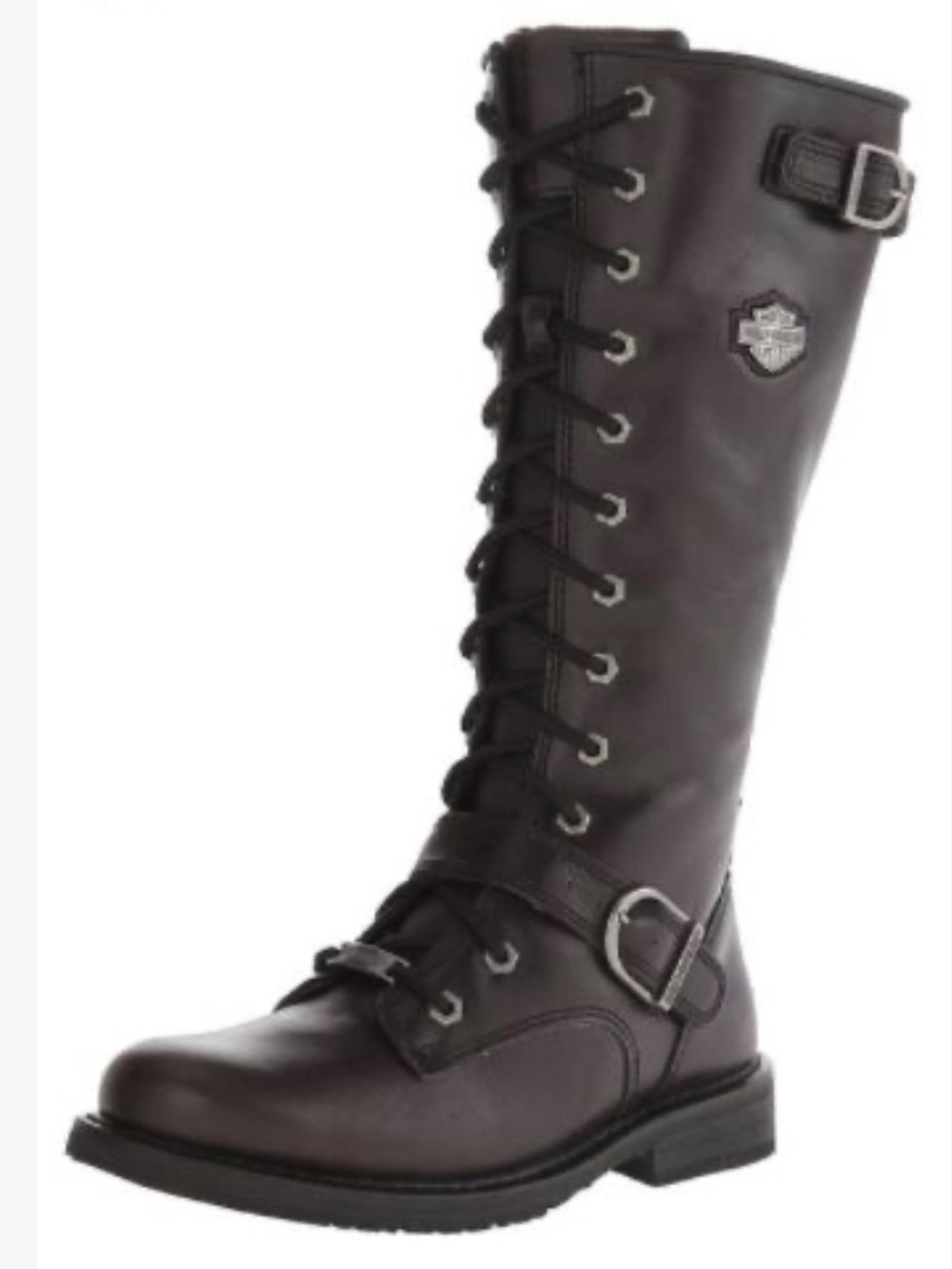 Harley Davidson Tall Lace Up Buckle Moto Boots Women 9 Goth Grunge Biker Core